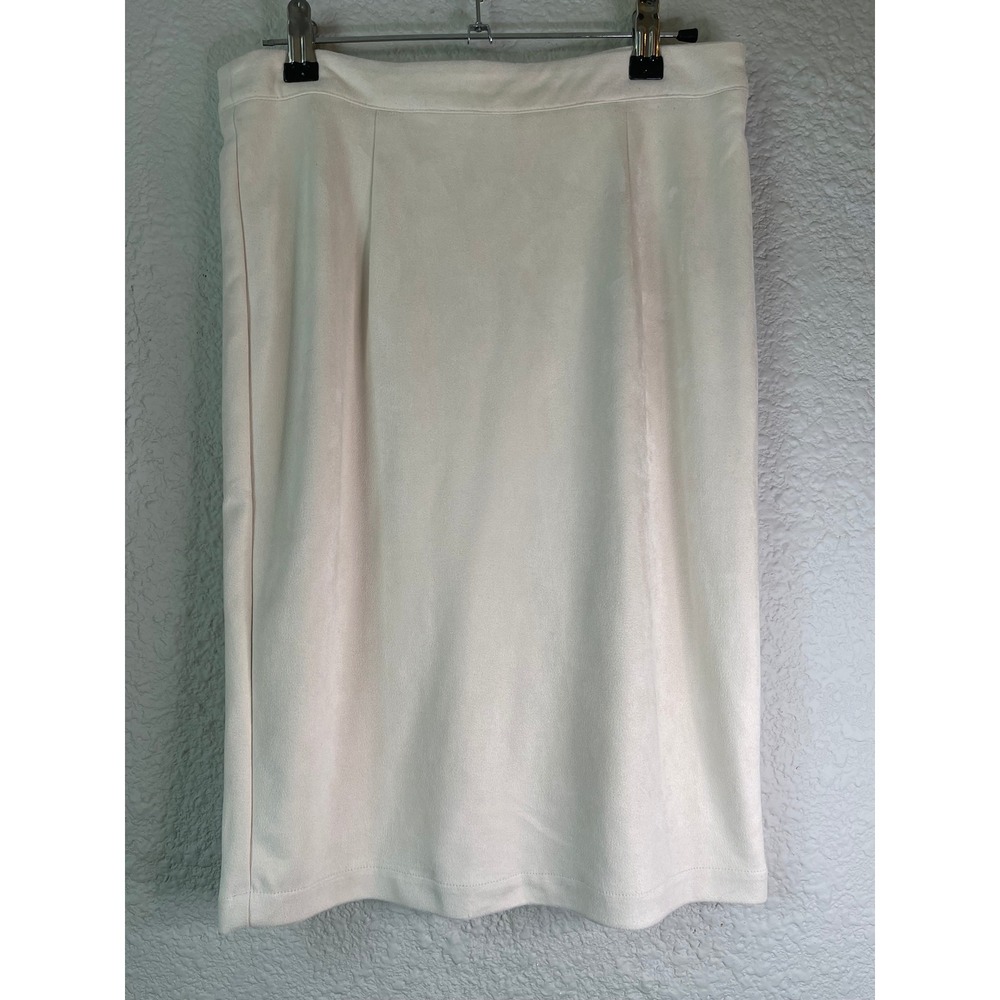 Lulus Faux Suede Pencil Skirt - Elegant Career Wear - Beige - Size S